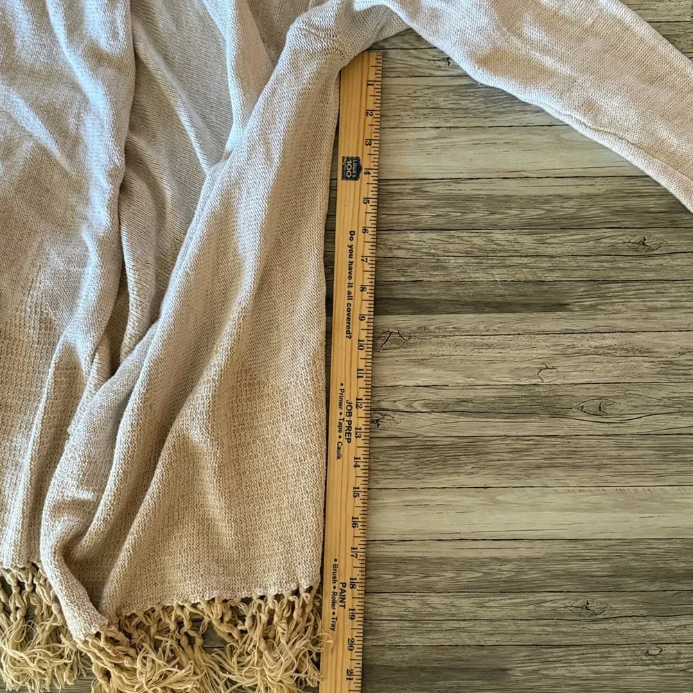 LILLY PULITZER Women’s M Cardigan Tatum Long Fringe Hem Ivory Gold Metallic - Picture 9 of 15